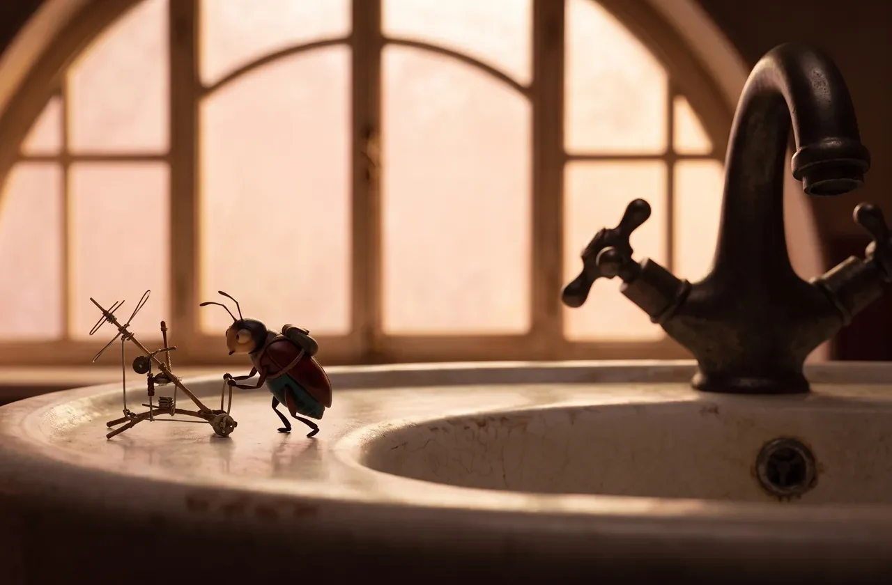Illustration représentant le complotisme et les fake news en France avec un personnage miniature manipulant une machine symbolisant la désinformation et les théories du complot